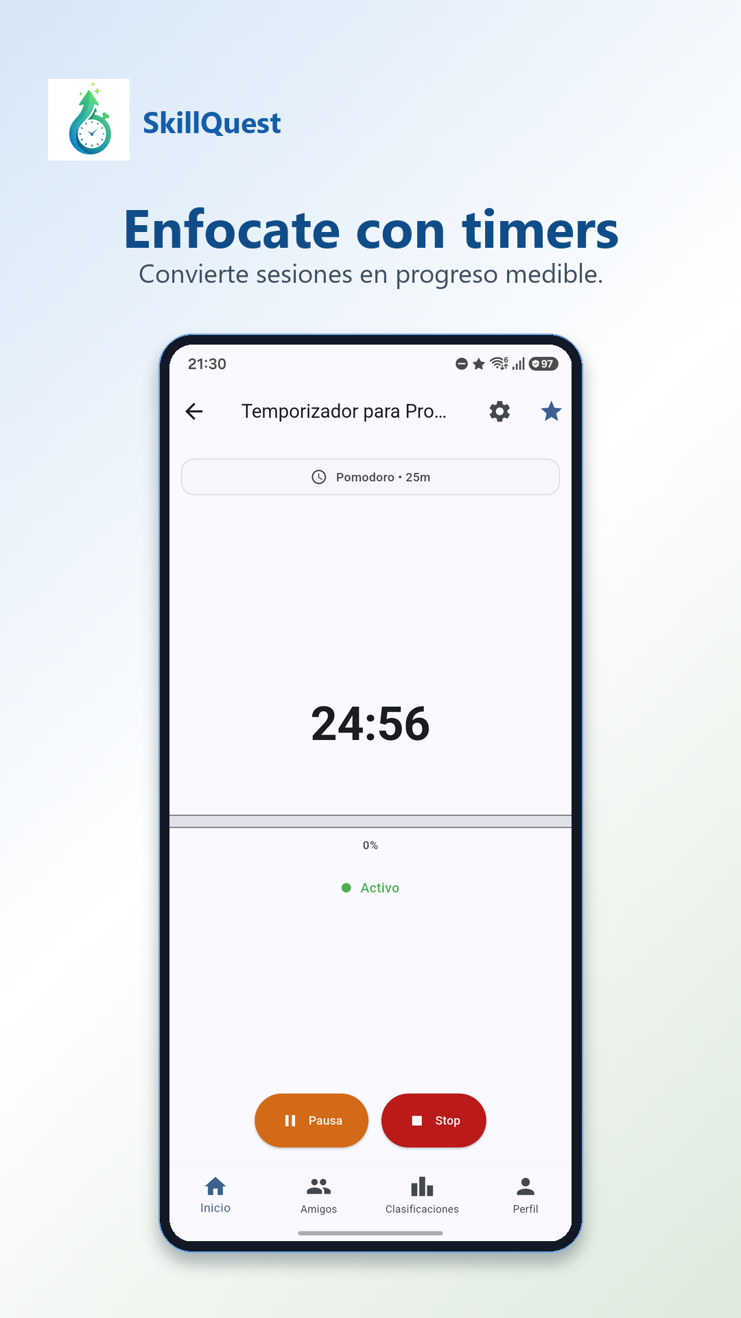 Concéntrate con temporizadores