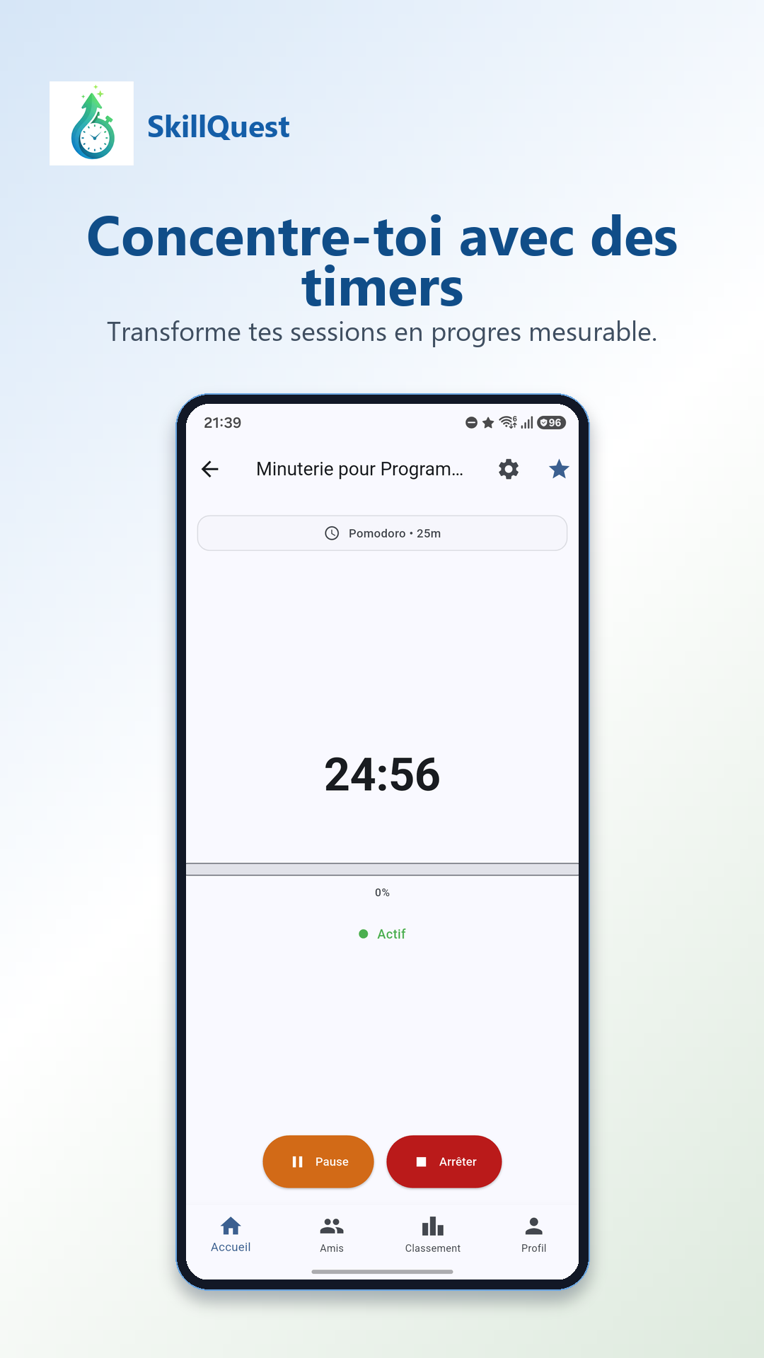 Concentrez-vous avec des timers